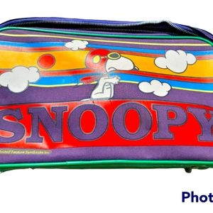 Vintage 1965 Aviva SNOOPY Flying Ace Suitcase Red Travel rare find good conditio
